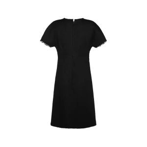 BLACK WOOL MINI DRESS