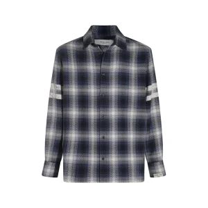 BLUE AND GREY COTTON SHIRT