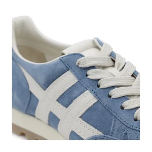 BLUE AND WHITE SUEDE SNEAKERS