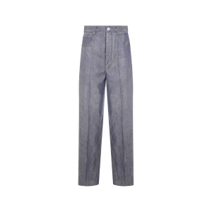 BLUE AND WHITE WOOL JEANS