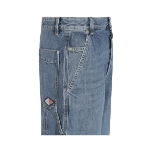 BLUE COTTON DENIM PANTS