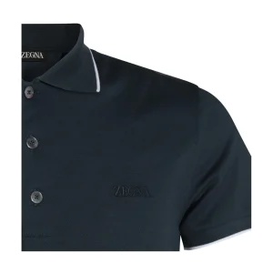 BLUE COTTON POLO SHIRT