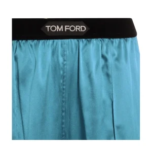 BLUE SILK PANTS