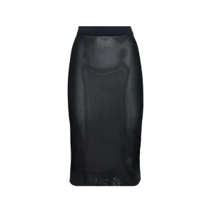 BLUE VISCOSE MIDI SKIRT