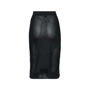 BLUE VISCOSE MIDI SKIRT