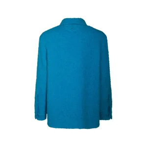 BLUE WOOL DOWN JACKET