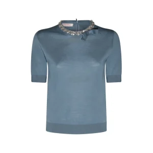 BLUE WOOL KNITWEAR