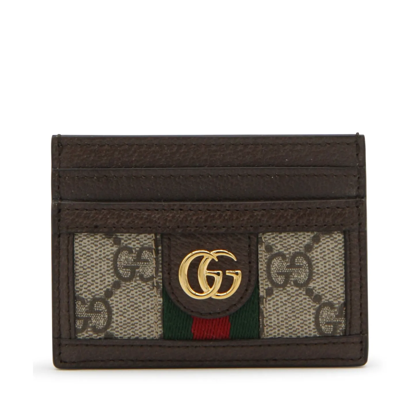 brown_leather_and_canvas__0.webp BROWN LEATHER AND CANVAS OPHIDIA GG SUPREME CARD HOLDER