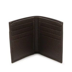 BROWN LEATHER AND CANVAS OPHIDIA GG WALLET