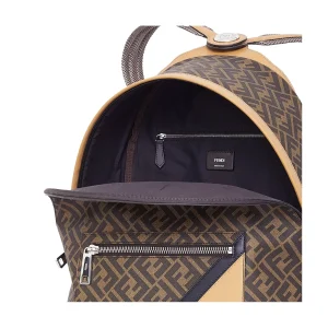 BROWN LEATHER CHIODO DIAGONAL BACKPACK