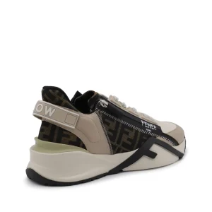 BROWN LEATHER FLOW SNEAKERS