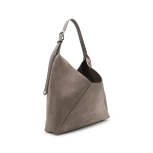 BROWN LEATHER SUEDE SHOULDER BAG