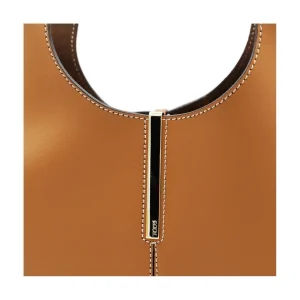 BROWN LEATHER TOP HANDLE BAG