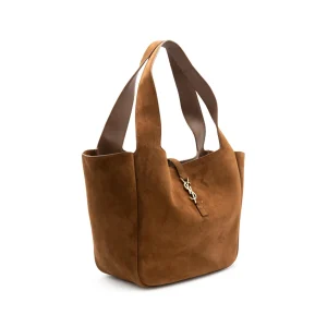BROWN SUEDE LEATHER LE 5 A7 SHOULDER BAG