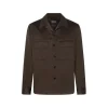 BROWN WOOL CASUAL JACKET