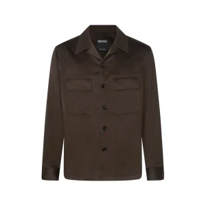 BROWN WOOL CASUAL JACKET