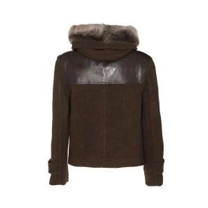 BROWN WOOL CASUAL JACKET