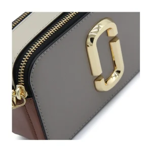 CEMENT AND MULTICOLOR LEATHER THE SNAPSHOT CROSSBODY BAG