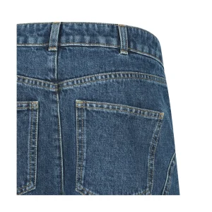 DARK BLUE COTTON DENIM JEANS