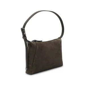 DARK BROWN LEATHER SHOULDER BAG