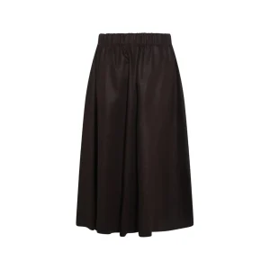 DARK BROWN LINEN SKIRT