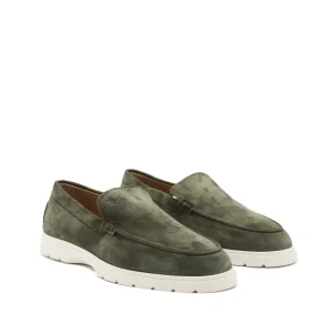 DARK GREEN LEATHER LOAFERS