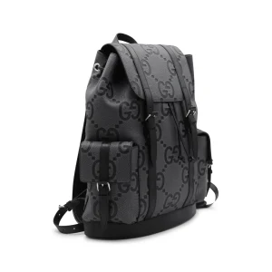 DARK GREY LEATHER BACKPACK