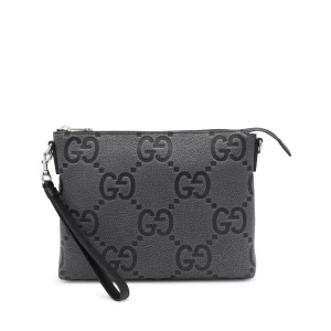 DARK GREY LEATHER JUMBO GG MEDIUM MESSENGER BAG