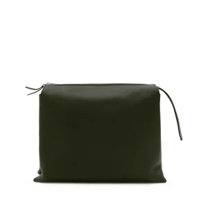 DARK GREY LEATHER NU TWIN CROSSBODY BAG