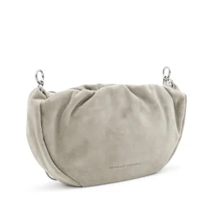DARK GREY LEATHER SHOULDER BAG