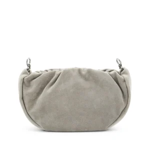 DARK GREY LEATHER SHOULDER BAG