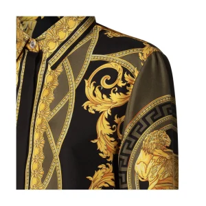 GOLD AND BLACK SILK SHIRT
