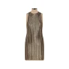 GOLD TONE WOOL MINI DRESS