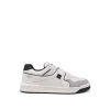 GREY AND WHITE LEATHER SNEAKERS