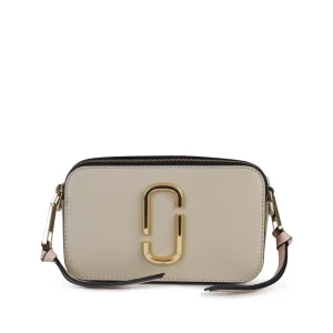 GREY LEATHER THE SNAPSHOT CROSSBODY BAG