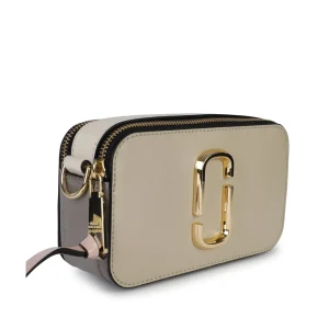 GREY LEATHER THE SNAPSHOT CROSSBODY BAG