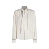 IVORY AND BLACK VISCOSE SHIRT