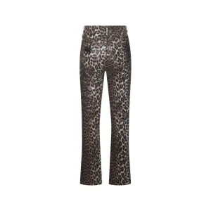 LEOPARD COTTON DENIM JEANS