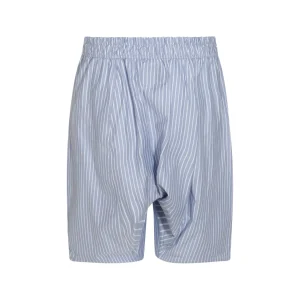 LIGHT BLUE AND WHITE COTTON SHORTS