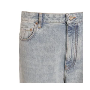 LIGHT BLUE COTTON DENIM JEANS