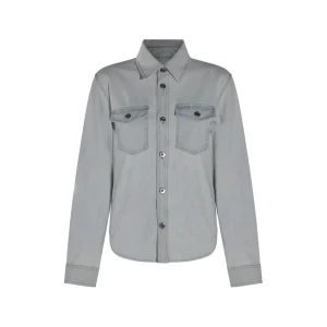 LIGHT BLUE COTTON DENIM SHIRT
