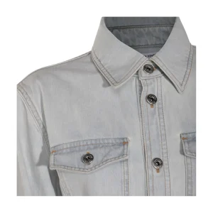 LIGHT BLUE COTTON DENIM SHIRT