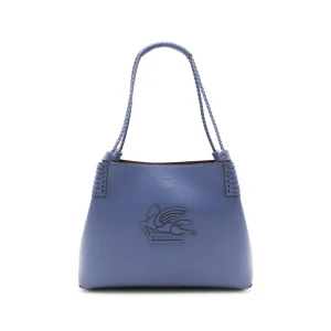 LIGHT BLUE LEATHER SHOULDER BAG