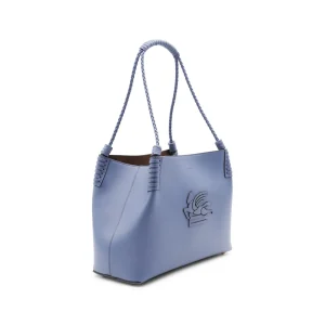 LIGHT BLUE LEATHER SHOULDER BAG