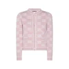 LIGHT PINK AND WHITE WOOL CARDIGAN