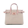 NATURAL AND PINK COTTON ANTIBES MINI TOTES