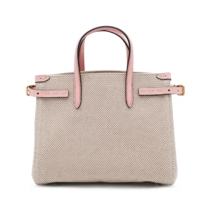 NATURAL AND PINK COTTON ANTIBES MINI TOTES
