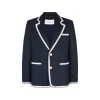 NAVY BLUE COTTON BLAZER