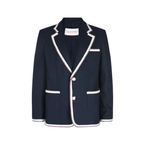 NAVY BLUE COTTON BLAZER
