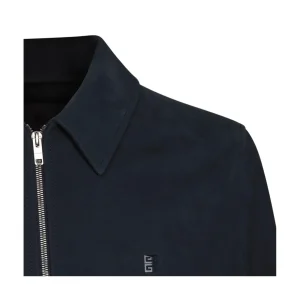 NAVY BLUE LEATHER JACKET